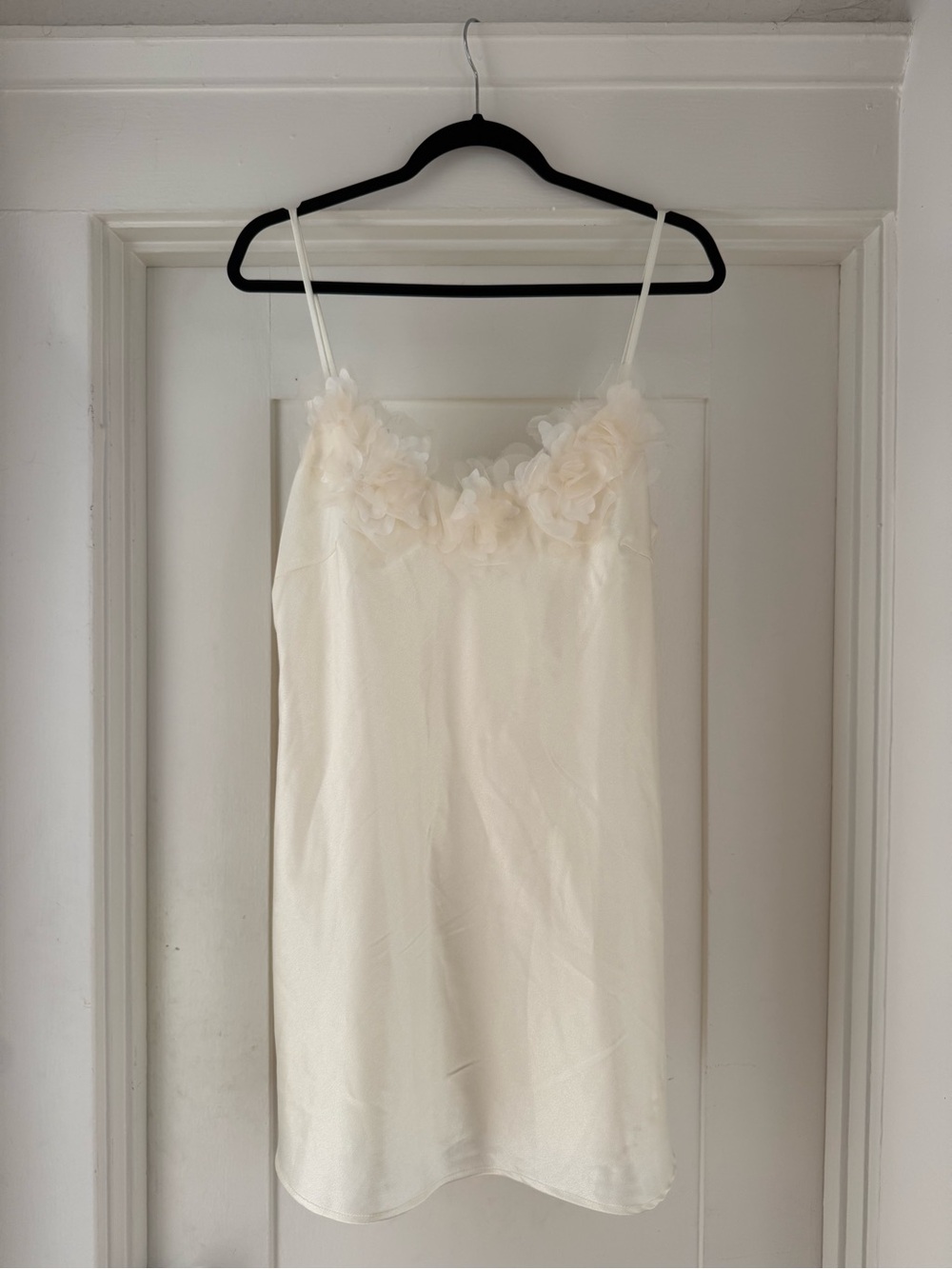 ELLAITT Katalina Floral Appliqué Ivory Slip Dress